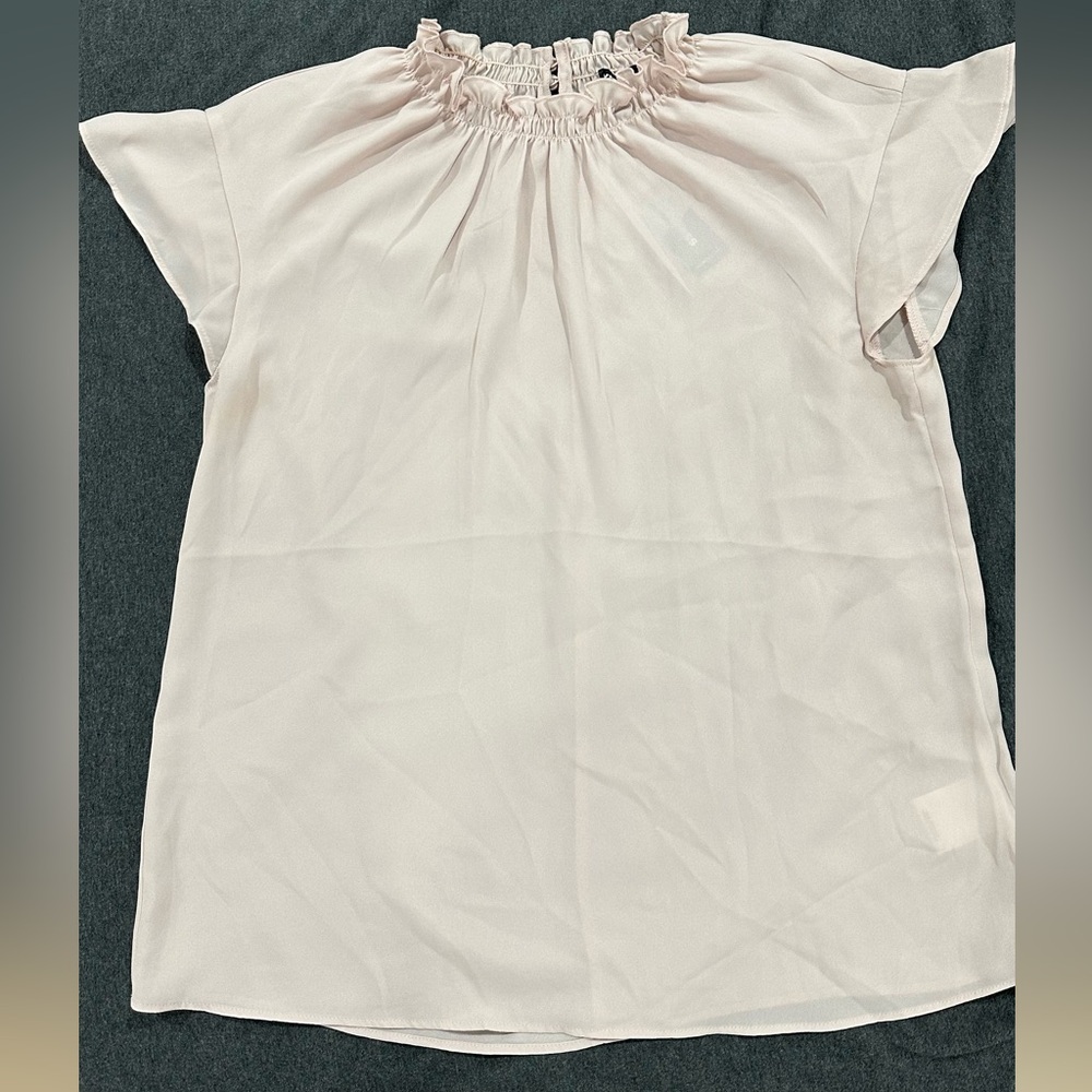 Express Ruffle Mock Neck Top